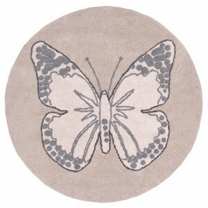 Lorena Canals Bio koberec kusový, ručně tkaný – růžový Motýl 160x160 (průměr) kruh