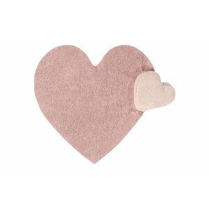 Lorena Canals Pro zvířata: Pratelný koberec Puffy Love růžová 160x180 srdce