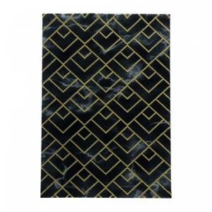 Ayyildiz Kusový koberec Naxos 3814 černá/žlutá 80x150 cm