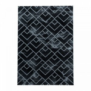 Ayyildiz Kusový koberec Naxos 3814 – černá/šedá 80x250 cm