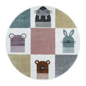 Ayyildiz Dětský kusový koberec Funny 2108 – zvířátka 160x160 (průměr) kruh
