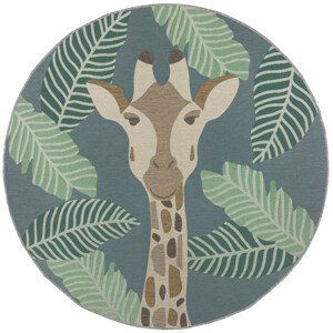 Flair Rugs Kusový koberec Dauntless Eric Giraffe Blue 160x160 (průměr) kruh