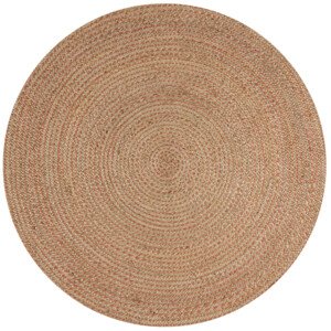 Flair Rugs Kusový koberec Capri Jute Natural/Coral kruh 133x133 (průměr) kruh