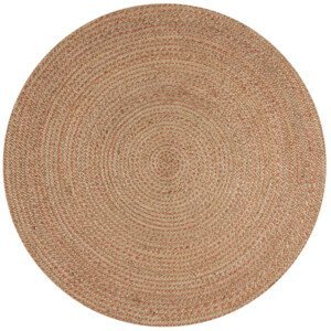 Flair Rugs Kusový koberec Capri Jute Natural/Coral kruh 180x180 (průměr) kruh