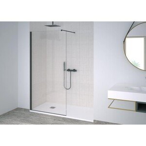 Hopa Be.Colors walk-in sprchová zástěna 108 - 110 x 200 cm rám černá sklo bílé linky BBCO502490S05
