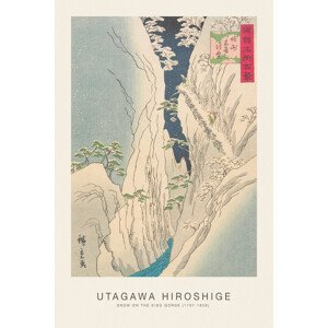 Obrazová reprodukce Snow on the Kiso Gorge (Festive Japandi) - Utagawa Hiroshige, (26.7 x 40 cm)