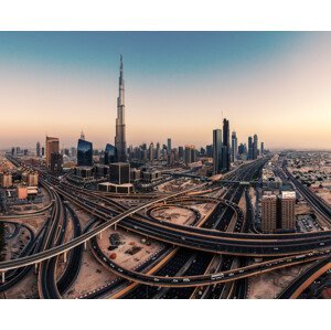 Umělecká fotografie Dubai Skyline Panorama, Jean Claude Castor, (40 x 35 cm)