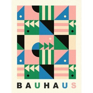 Obrazová reprodukce Original Bauhaus (No.1) in Pink & Blue, (30 x 40 cm)