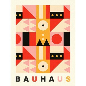 Obrazová reprodukce Original Bauhaus (No.2) in Pink & Red, (30 x 40 cm)