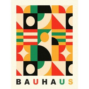 Obrazová reprodukce Original Bauhaus (No.4) in Red & Green, (30 x 40 cm)