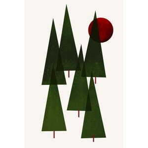 Ilustrace Little Christmas Forrest, Kubistika, (26.7 x 40 cm)