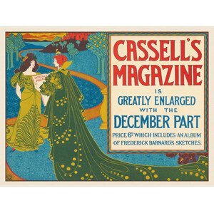 Obrazová reprodukce Cassell's Magazine, December (Graphic VIntage Advert / Beautiful Ladies in Green Gowns) - Louis Rhead, (40 x 30 cm)
