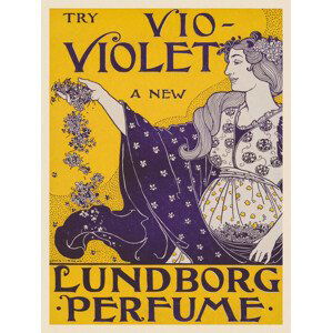 Obrazová reprodukce Try Vio-Violet, A New Lundborg Perfmue (Retro Perfume Ad in Purple & Yellow) - Lous Rhead, (30 x 40 cm)