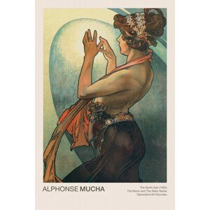 Obrazová reprodukce The North Star (Celestial Art Nouveau / Beautiful Female Portrait) - Alphonse / Alfons Mucha, (26.7 x 40 cm)