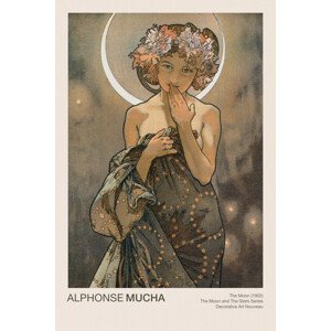 Obrazová reprodukce The Moon (Celestial Art Nouveau / Beautiful Female Portrait) - Alphonse / Alfons Mucha, (26.7 x 40 cm)