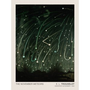 Obrazová reprodukce The November Meteors (Stargazing / Vintage Space Station / Astronomy / Celestial Science Poster) - E. L. Trouvelot, (30 x 40 cm)
