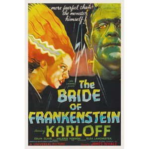Obrazová reprodukce The Bride of Frankenstein (Vintage Cinema / Retro Movie Theatre Poster / Horror & Sci-Fi), (26.7 x 40 cm)