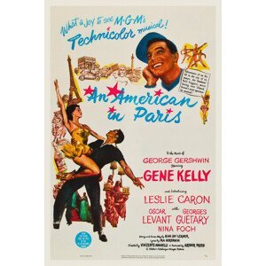 Obrazová reprodukce An American in Paris, Ft. Gene Kelly (Vintage Cinema / Retro Movie Theatre Poster / Iconic Film Advert), (26.7 x 40 cm)