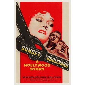 Obrazová reprodukce Sunset Boulevard (Vintage Cinema / Retro Movie Theatre Poster / Iconic Film Advert), (26.7 x 40 cm)