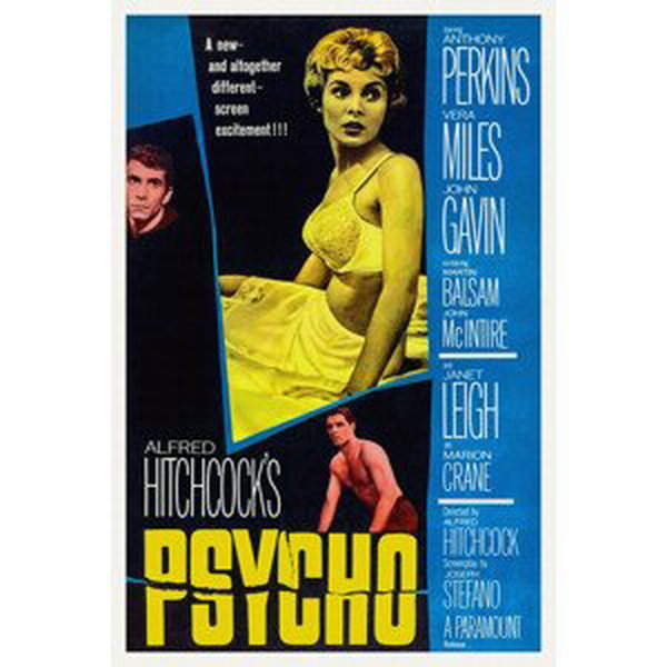 Obrazová reprodukce Psycho, Alfred Hitchcock (Vintage Cinema / Retro Movie Theatre Poster / Iconic Film Advert), (26.7 x 40 cm)