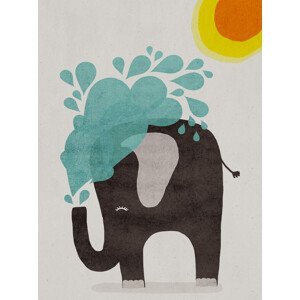 Ilustrace Funny elephant, Treechild, (30 x 40 cm)