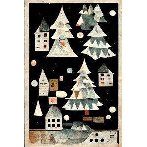Ilustrace A Paper Village At Night, Treechild, (26.7 x 40 cm)