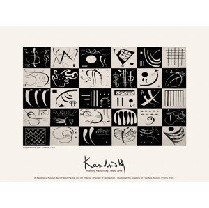 Obrazová reprodukce Thirty (Vintage Black and Whit Abstract) - Wassily Kandinsky, (40 x 30 cm)