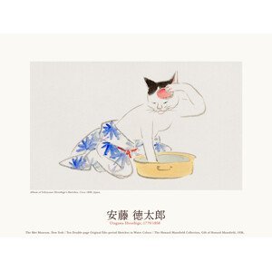 Obrazová reprodukce Cat in a Kimono (Japanese Animal Sketch) - Utagawa Hiroshige, (40 x 30 cm)