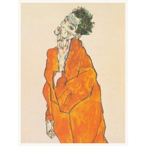 Obrazová reprodukce Man in an Orange Jacket (Male Self Portrait) - Egon Schiele, (30 x 40 cm)