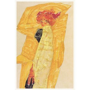 Obrazová reprodukce Gerti in Gold (Female Portrait) - Egon Schiele, (26.7 x 40 cm)