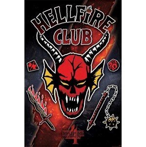 Plakát, Obraz - Stranger Things 4 - Hellfire Club Emblem Rift, (61 x 91.5 cm)