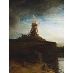 Obrazová reprodukce The Mill (Vintage Landscape / Windmill & Water) - Rembrandt, (30 x 40 cm)