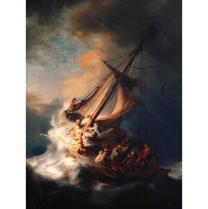 Obrazová reprodukce The Storm on the Sea of Galilee (Vintage Boat) - Rembrandt, (30 x 40 cm)
