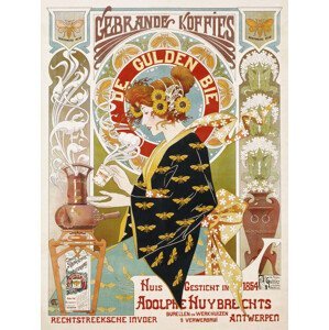 Obrazová reprodukce Coffee Shop Advert (Art Nouveau Café) - Alphonse Mucha, (30 x 40 cm)