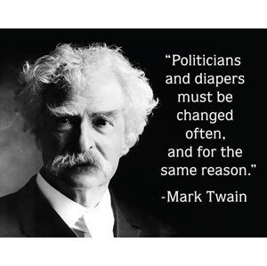 Plechová cedule Mark Twain - Politicians, (40 x 31.5 cm)