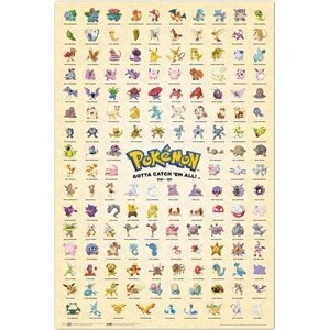 Plakát, Obraz - Pokemon - Kanto First Generation, (61 x 91.5 cm)