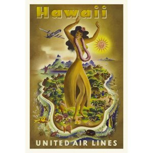 Obrazová reprodukce Vintage Travel Poster (Hawaii), (26.7 x 40 cm)