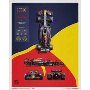 Umělecký tisk Oracle Red Bull Racing - RB18 Blueprint, (40 x 50 cm)