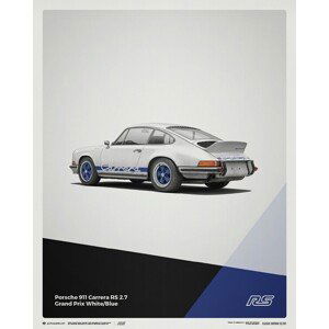 Umělecký tisk Porsche 911 RS - 1973 - White, (40 x 50 cm)