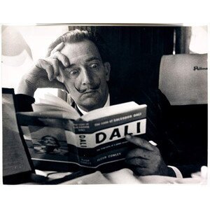 Umělecká fotografie Salvador Dali reading his biography, 6 May, 1959, (40 x 30 cm)