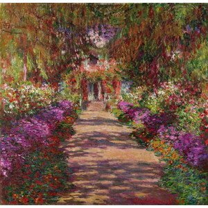 Monet, Claude - Obrazová reprodukce A Pathway in Monet's Garden, Giverny, 1902, (40 x 40 cm)