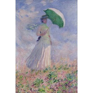 Monet, Claude - Obrazová reprodukce Woman with a Parasol turned to the Right, 1886, (26.7 x 40 cm)
