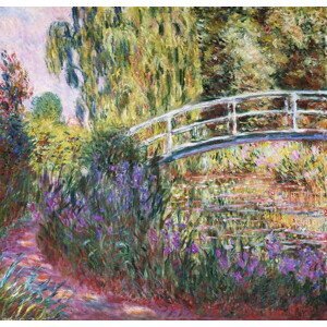Monet, Claude - Obrazová reprodukce The Japanese Bridge, Pond with Water Lilies, 1900, (40 x 40 cm)