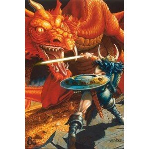 Plakát, Obraz - Dungeons & Dragons - Classic Red Dragon Battle, (61 x 91.5 cm)