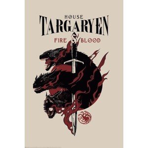 Plakát, Obraz - Game of Thrones - House Targaryen, (61 x 91.5 cm)