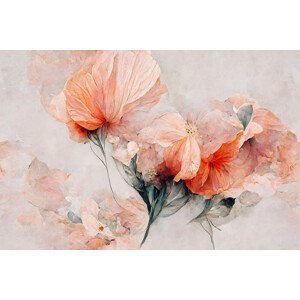 Ilustrace Wild Flowers On Beige Background, Treechild, (40 x 26.7 cm)