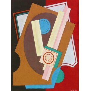 Ilustrace Black & Red (Abstract Still Life) - Georges Valmier, (30 x 40 cm)