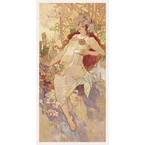 Obrazová reprodukce The Seasons: Autumn (Art Nouveau Portrait) - Alphonse Mucha, (20 x 40 cm)