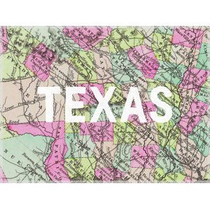 Mapa Texas Map - Historical & Vintage Maps, (40 x 30 cm)