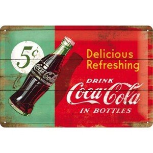 Plechová cedule Coca-Cola - Delicious Refreshing, (30 x 20 cm)